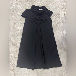 Elegant Black Dress with Bow Detail